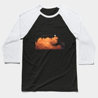 Moon Sunset Clouds Pastel Illustration Baseball T-Shirt